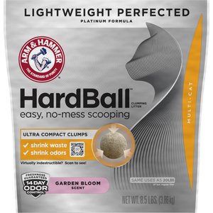 Arm & Hammer Litter Platinum Hardball Garden Bloom Lightweight Easy No-Mess Scooping Clumping Cat Litter, 8.5-lb bag