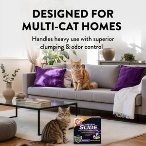 Arm & Hammer Litter Slide Multi-Cat Scented Clumping Clay Cat Litter, 38-lb box