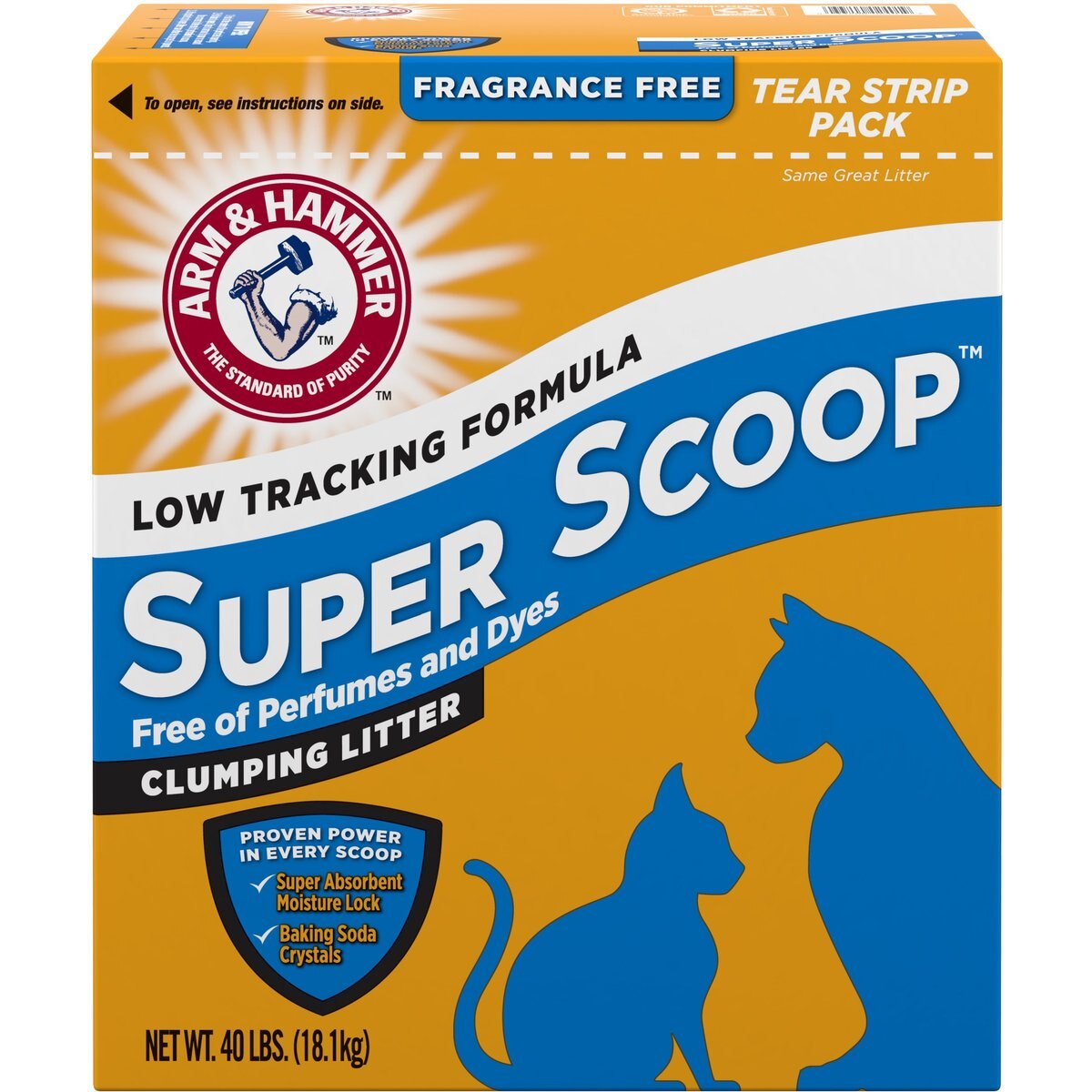 Arm & Hammer Litter Super Scoop Unscented Clumping Clay Cat Litter, 120-lb bundle