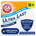 Arm & Hammer Litter Ultra Last Unscented Clumping Clay Cat Litter, 18-lb box