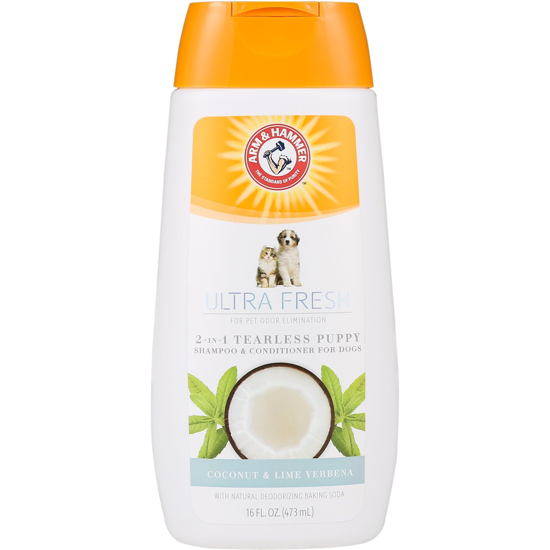 Arm & Hammer Products Pet Fresh 2-in-1 Tearless Coconut & Lemon Verbena Puppy Shampoo & Conditioner, 16-fl oz bottle