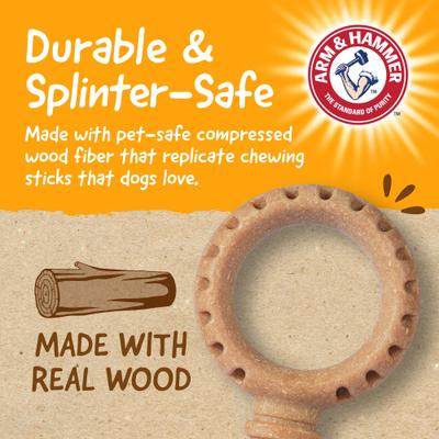 Show full view: Arm & Hammer Products Barkies 5.5-in PP+Pine Saw Dust Ring Peanut Butter Flavor Dog Chew Toy, Multicolor slide 5 of 9