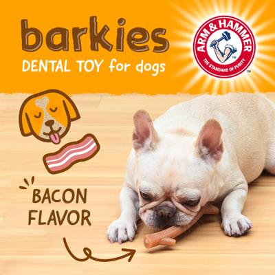 Show full view: Arm & Hammer Products Barkies 8-in PP+Pine Saw Dust Tree Branch Bacon Flavor Dog Chew Toy, Brown slide 4 of 10