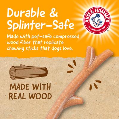 Show full view: Arm & Hammer Products Barkies 8-in PP+Pine Saw Dust Tree Branch Bacon Flavor Dog Chew Toy, Brown slide 5 of 10