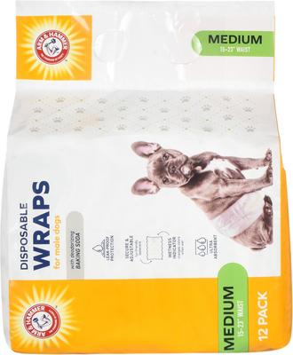 Show full view: Arm & Hammer Products Core Disposable Female Dog Diapers, Medium: 15 to 23-in waist, 12 count slide 3 of 6
