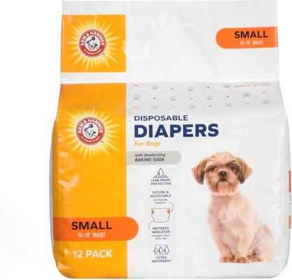 Show full view: Arm & Hammer Products Core Disposable Female Dog Diapers, Small: 15 to 19-in waist, 12 count slide 1 of 5