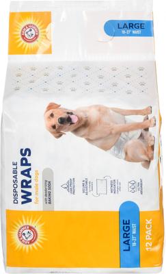 Show full view: Arm & Hammer Products Core Disposable Male Dog Wraps, Large: 18 to 27-in waist, 12 count slide 3 of 6