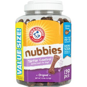 Arm & Hammer Products Nubbies Tartar Control Original Chicken Flavor Dog Dental Chews, 139 count