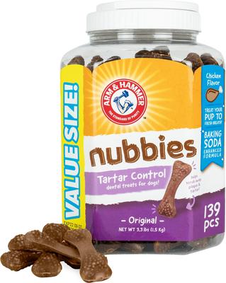 Show full view: Arm & Hammer Products Nubbies Tartar Control Original Chicken Flavor Dog Dental Chews, 139 count slide 4 of 5