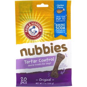 Arm & Hammer Products Nubbies Tartar Control Original Chicken Flavor Dog Dental Chews, 20 count