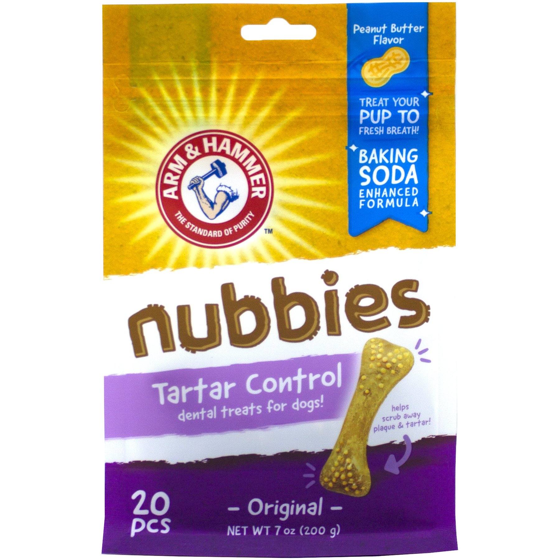 Arm & Hammer Products Original Peanut Butter Flavor Dog Dental Chews, 20 count