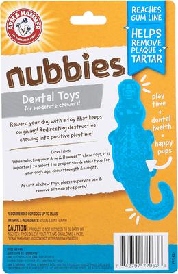 Show full view: Arm & Hammer Products Ora Play Denta-Saurus Mint Tough Dog Chew Toy, Alligator, Purple slide 3 of 12