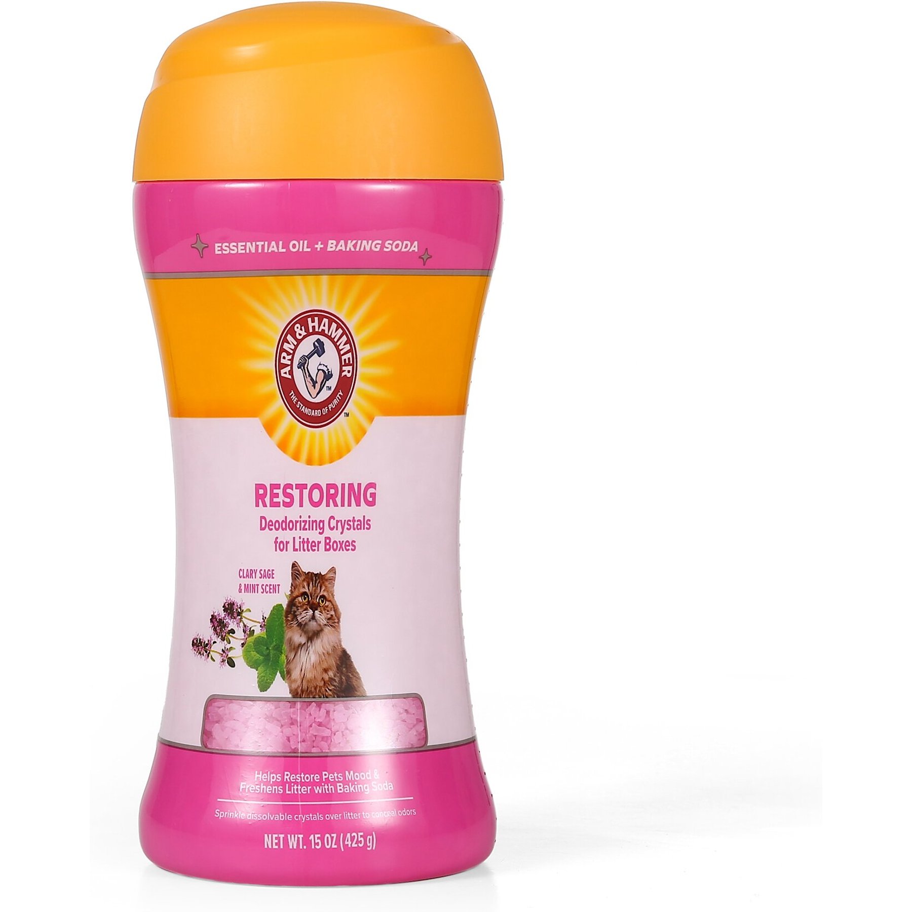 Arm & Hammer Products Restoring Clary Sage & Mint Scent Cat Litter Box Deodorizing Crystals, 15-oz jar