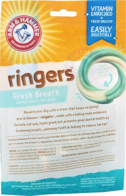 Show full view: Arm & Hammer Products Ringers Fresh Breath Medium Mint Flavor Dog Dental Chews, 5 count slide 3 of 4