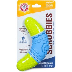 Arm & Hammer Products Scrubbies Boomerang Moderate Adult Dental Dog Chew Toy, Multicolor, Large