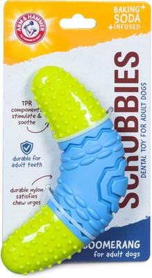 Show full view: Arm & Hammer Products Scrubbies Boomerang Moderate Adult Dental Dog Chew Toy, Multicolor, Large slide 1 of 8