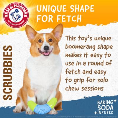 Show full view: Arm & Hammer Products Scrubbies Boomerang Moderate Adult Dental Dog Chew Toy, Multicolor, Large slide 4 of 8