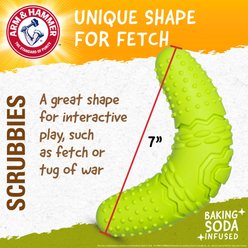 Arm & Hammer Products Scrubbies Boomerang Moderate Puppy Dental Dog Chew Toy, Green, Large slide 2 of 7