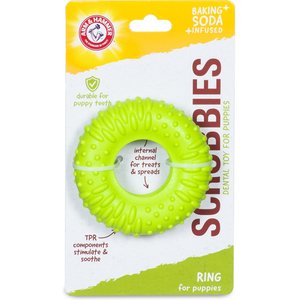 Arm & Hammer Products Scrubbies Moderate Puppy Chew Ring Dental Dog Chew Toy, Green, Small