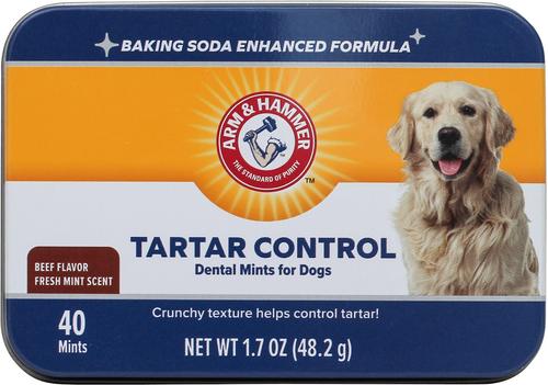 Show full view: Arm & Hammer Products Tartar Control Dental Mints Beef Flavor Dog Dental Chews, 40 count slide 1 of 6