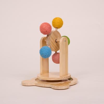 Show full view: Armarkat 15.7-in Cat Scratching Post with Ferris Wheel Toy, Natural Beige slide 1 of 10