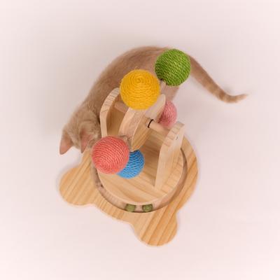 Show full view: Armarkat 15.7-in Cat Scratching Post with Ferris Wheel Toy, Natural Beige slide 8 of 10