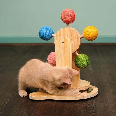 Show full view: Armarkat 15.7-in Cat Scratching Post with Ferris Wheel Toy, Natural Beige slide 3 of 10