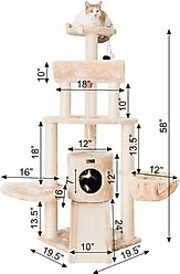 Armarkat 58-in Cat Tower & Ramp Cat Tree, Beige slide 2 of 9