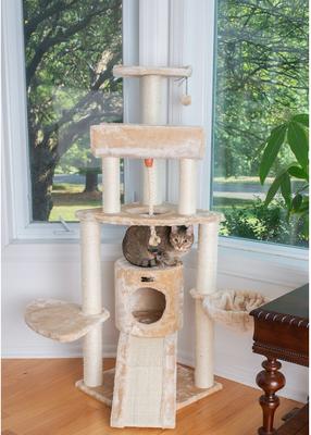 Show full view: Armarkat 58-in Cat Tower & Ramp Cat Tree, Beige slide 6 of 11