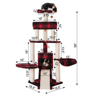 Show full view: Armarkat 58-in Classic Cat Tree, Tartain Plaid slide 2 of 10