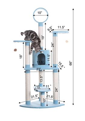 Show full view: Armarkat 66-in Faux Fleece Cat Tree & Condo slide 2 of 10
