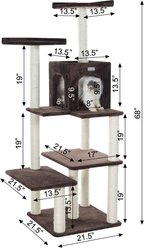 Armarkat 66-in GleePet Condo & Perch Cat Tree, Coffee Brown, 66-in slide 2 of 9