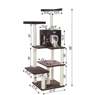 Show full view: Armarkat 66-in GleePet Condo & Perch Cat Tree, Coffee Brown, 66-in slide 2 of 10