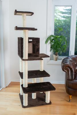 Show full view: Armarkat 66-in GleePet Condo & Perch Cat Tree, Coffee Brown, 66-in slide 4 of 10