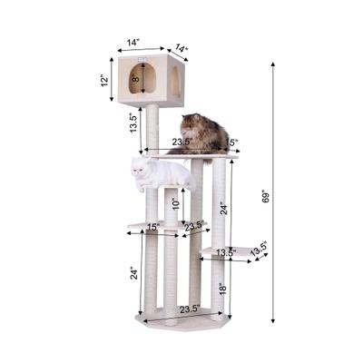 Show full view: Armarkat 69-in Wooden Cat Tree & Condo slide 7 of 12