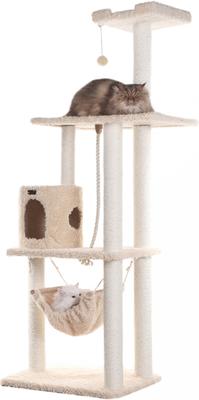 Show full view: Armarkat 70-in Wooden Ultra Thick Faux Fur Cat House, Beige slide 1 of 8