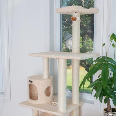 Show full view: Armarkat 70-in Wooden Ultra Thick Faux Fur Cat House, Beige slide 4 of 8