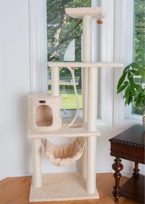 Show full view: Armarkat 70-in Wooden Ultra Thick Faux Fur Cat House, Beige slide 3 of 8