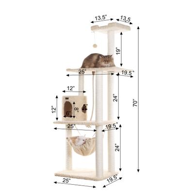 Show full view: Armarkat 70-in Wooden Ultra Thick Faux Fur Cat House, Beige slide 7 of 8