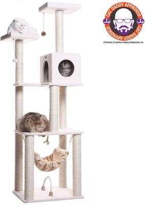 Show full view: Armarkat 73-in Faux Fleece Cat Tree & Condo, Ivory slide 1 of 12