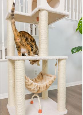 Show full view: Armarkat 73-in Faux Fleece Cat Tree & Condo, Ivory slide 3 of 12