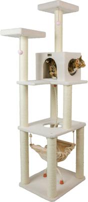 Show full view: Armarkat 73-in Faux Fleece Cat Tree & Condo, Ivory slide 7 of 12