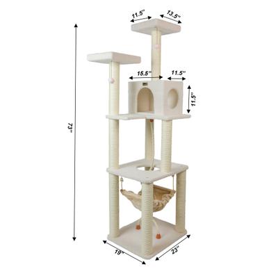 Show full view: Armarkat 73-in Faux Fleece Cat Tree & Condo, Ivory slide 8 of 12