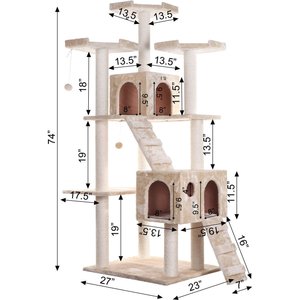 Armarkat 74-in Multi-Level Cat Tree, Beige