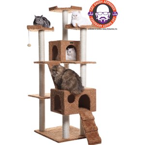 Armarkat 74-in Multi-Level Cat Tree, Ochre Brown