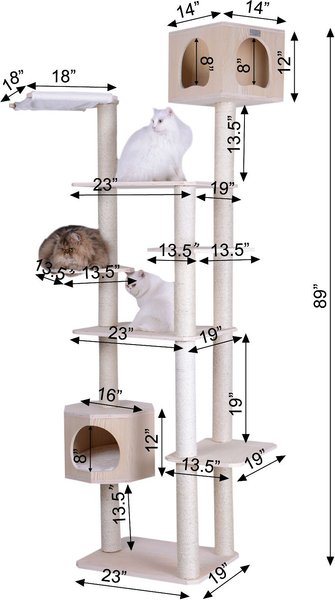Armarkat 89-in Premium Scots Pine Cat Tree Tower