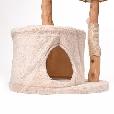 Show full view: Armarkat AMNI 47-in Plush Real Branch Cat Tree & Condo with Scratching Post, Beige slide 9 of 11