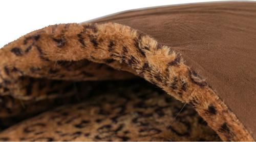Show full view: Armarkat Anti Slip Bottom Cuddle Cave Cat Bed, Mocha & Leopard slide 7 of 9