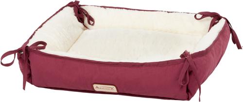 Show full view: Armarkat Bolster Cat & Dog Bed, Burgundy/Ivory slide 3 of 11