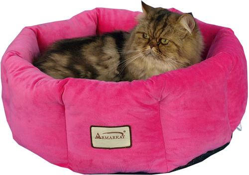 Show full view: Armarkat Bolster Cat & Dog Bed, Pink slide 1 of 11